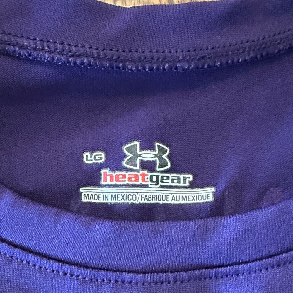 Under Armour Purple Short Sleeve Run Tee with Pink Logo - Picture 3 of 6